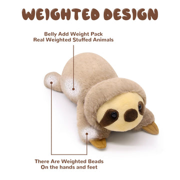 Bekrgwiy Sloth Stuffed Animal,17In Weighted Sloth Plush,Weighted Sloth Doll Toys,Hugging Plushie,Gift For Valentines Day,Birthda
