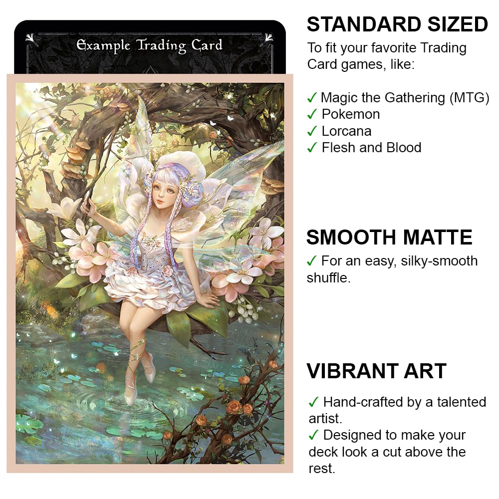 Fantasy North - Tatiana Elgane - Fairy Princess - 100 Smooth Matte Tcg Trading Card Sleeves - Fits Magic Mtg Commander Pokemon A
