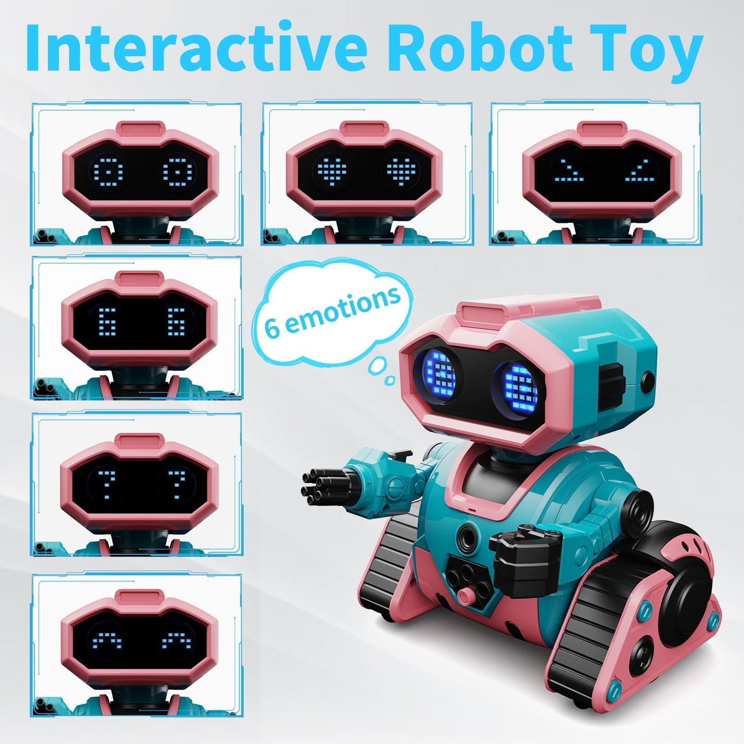 Dwirctoys Robot Toys For Boys Girls,Rechargeable Rc Robot For Kids With Programmable,Auto-Demonstration,Dance Moves,Music, Led E