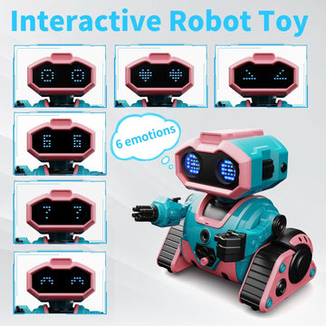 Dwirctoys Robot Toys For Boys Girls,Rechargeable Rc Robot For Kids With Programmable,Auto-Demonstration,Dance Moves,Music, Led E