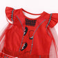 WonderBabe Girl Red Costume Princess Costume Short Sleeves Dress Kids Halloween Birthday Party Dress up size 9-10 Years