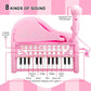 Love&Mini Pink Piano Toys For 1+Years Old Girls First Birthday Gifts Toddler Piano Music Toy Instruments With 24 Keys And Microphone