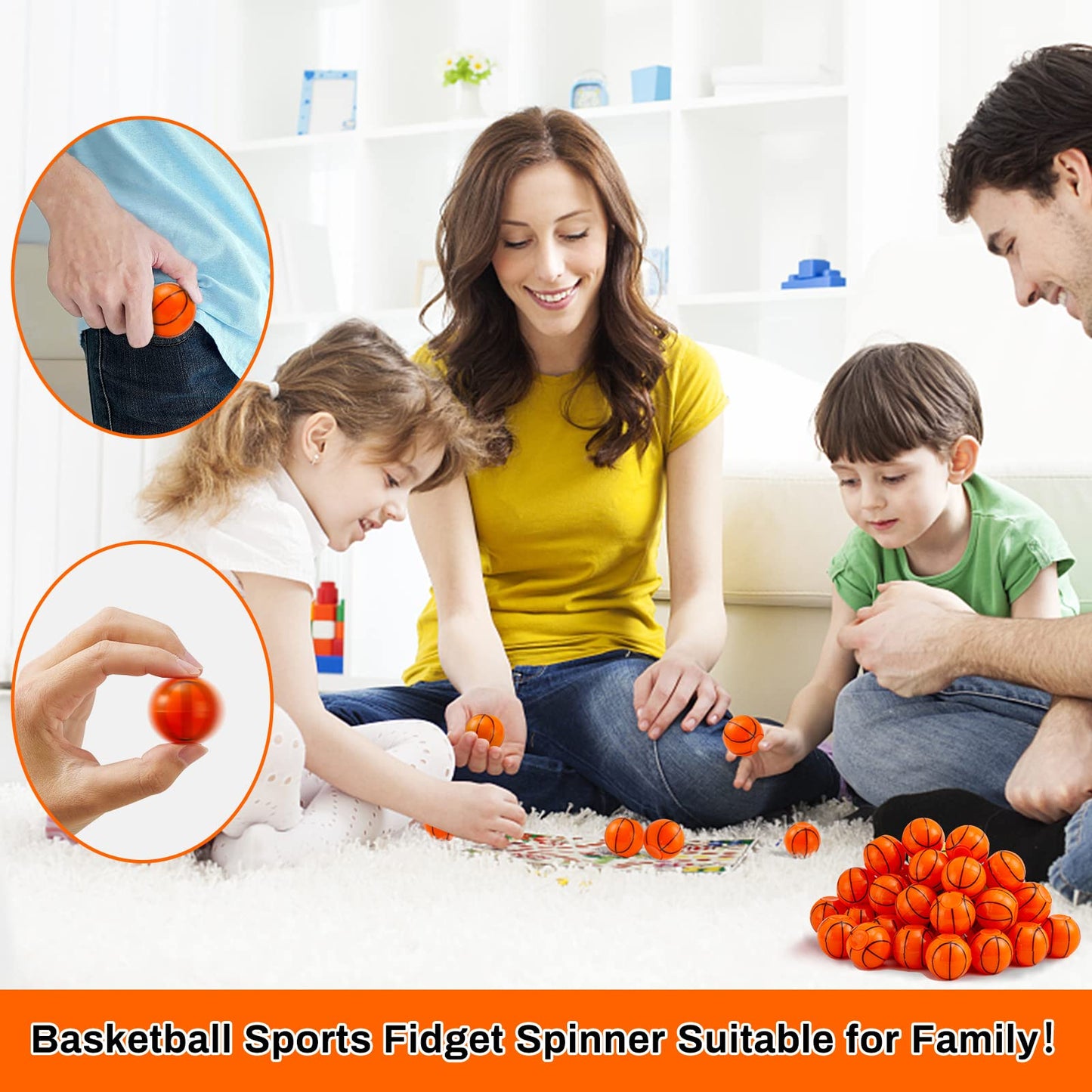 Scione 36Pack Basketball Party Favors For Kids 4-8 8-12 Basketball Sports Fidget Spinner Goodie Bag Stuffers Treasure Box Toys Classroom Prizes Easter Basket Stuffers For Kids Birthday Party Favors
