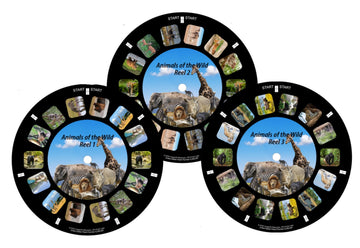 Animals of The Wild, Viewfinder reels with 3D Images (Set of 3 Reels) 21-3D Images Compatible with Classic Viewmaster and Image3