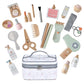 Smartwo Wooden Makeup Toy Set for Toddler Pretend Play 22 PCS Wood Beauty Salon Toys Cute Wooden Makeup Kit with Realistic Acces