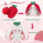 MIAODAM Strawberry Bunny Plush Toy-Soft Huggable Stuffed Animal for Babies, Kids & Collectors, Birthday Present & Nursery Decor
