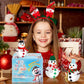 Ariepoue Snowman Craft Kit - 9 Pack Air Dry Modeling Clay Christmas Stocking Stuffers for Kids - White
