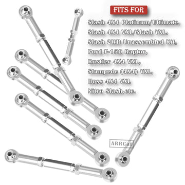 ARRCat Upgrade Parts Turnbuckles Camber Links for 1/10 Slash 2WD 4X4/Rustler 2WD 4X4/Hoss 2WD 4X4/Stampede 2WD 4X4 RC Truck, Alu