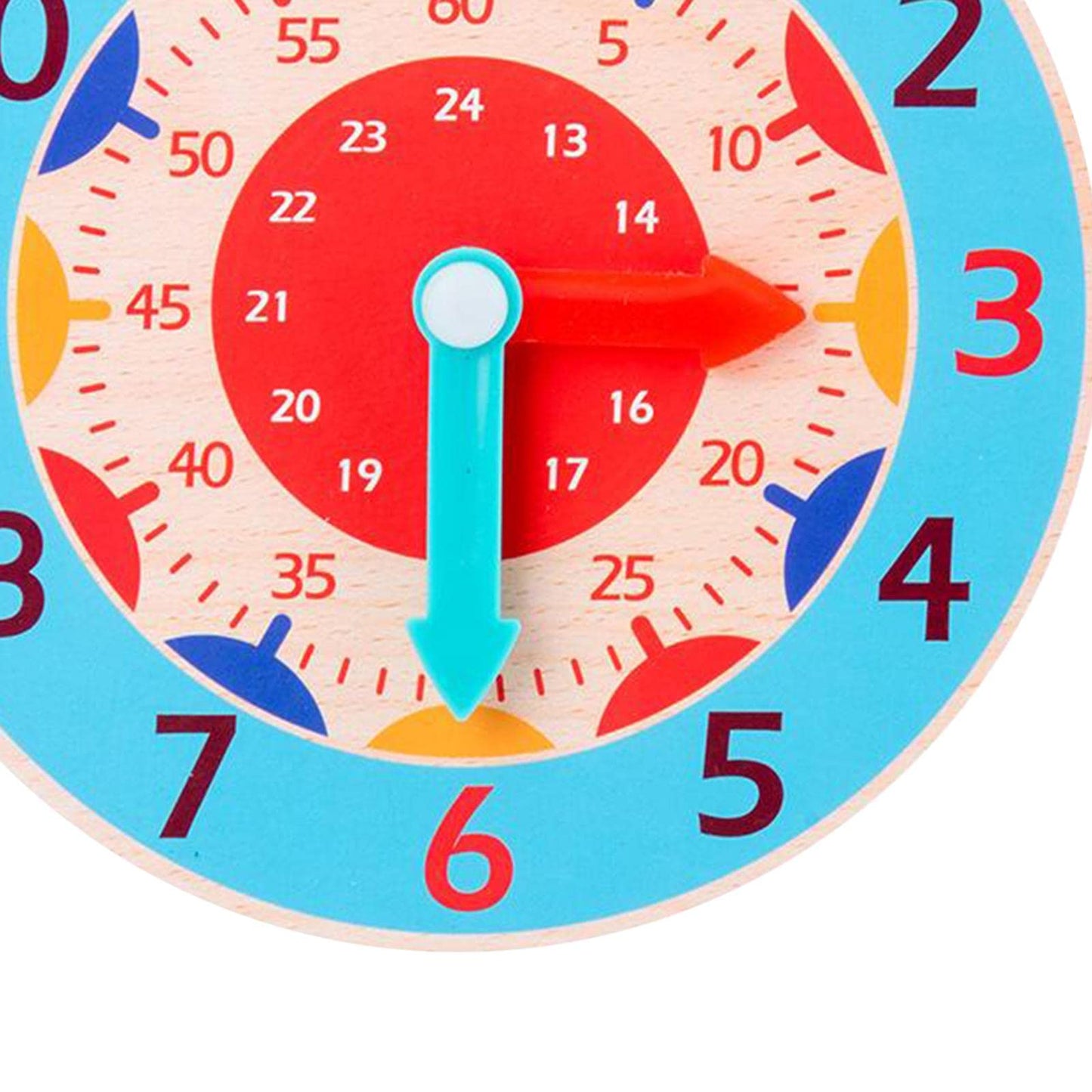 Bnf 2 Piece Montessori Wooden Clock Toy Teaching Aids Toys For Kids Preschool Light Blue Baby | Toys For Baby | Developmental Ba