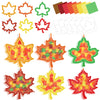 Kepeel 42 Packs Fall Leaf Suncatchers Crafts for Kids, Thanksgiving Leaf Tissue Art Crafts DIY Autumn Maple Leaves Kit Bulk Gift
