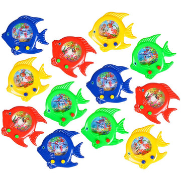 Rhode Island Novelty 5 Inch Handheld Fish Water Games, Set of 12 Assorted