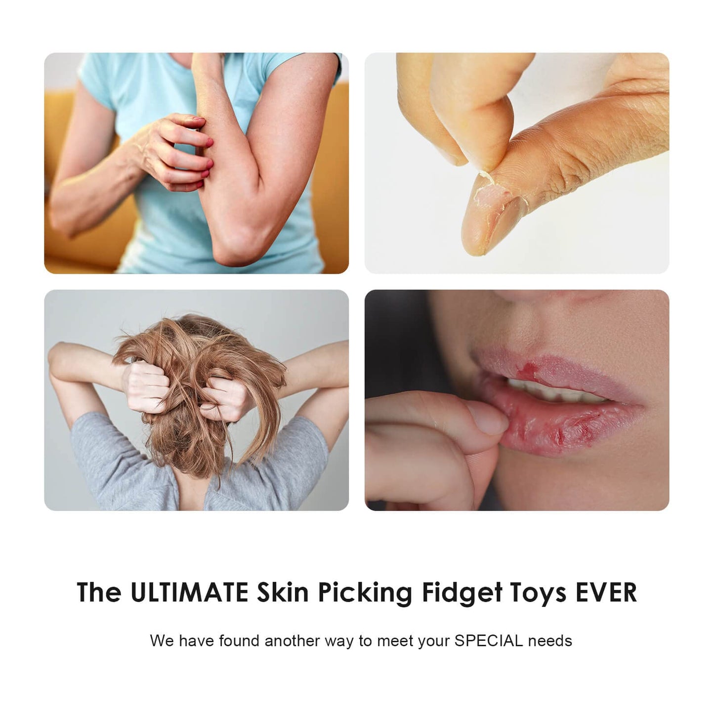 Pick Stone For Anxiety Relief, Pick Peel Calming Stone, Reduce Stress Fidget Picky Stone Kit With Display Stand For Dermatilloma