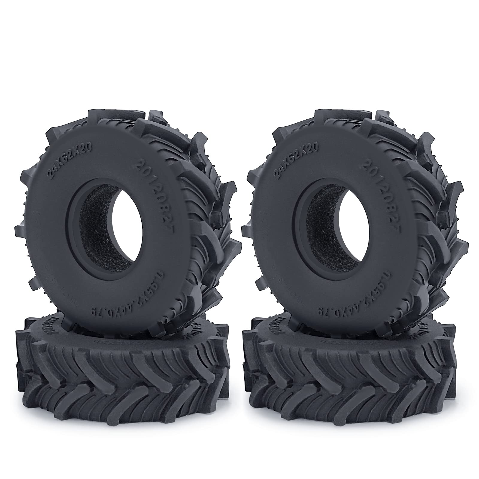 RCHUBAM 4PCS 1.0'' Micro Crawler Tires Rubber Mud Tires for 1/18 TRX4M 1/24 Axial SCX24 90081 AXI00001 AXI00002 AXI00005 AXI0000