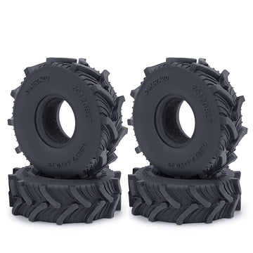 RCHUBAM 4PCS 1.0'' Micro Crawler Tires Rubber Mud Tires for 1/18 TRX4M 1/24 Axial SCX24 90081 AXI00001 AXI00002 AXI00005 AXI0000