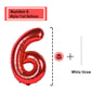 6 Number Balloon Red 40 Inch Big Foil Mylar 6Th Balloons For 6 Year Old Boy Girl Birthday Party Decorations Wedding Anniversary