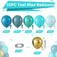 Paready Teal Blue Balloons - Rubber, Metallic Gold, Perfect for Birthday, Baby Shower, Wedding, Summer Beach Party Decorations