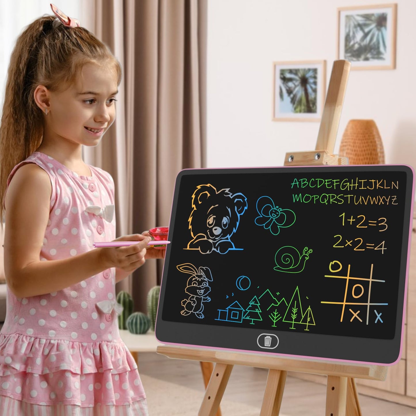 16 Inch Lcd Writing Tablet For Kids [Upgraded], Electight Colorful Doodle Board, Eye Protection Drawing Tablet With High Brightn