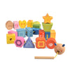 BOHS Caterpillar Lacing Blocks - Toddler Fine Motor Skills Toys - Multicolor, Wood, Model CZ715