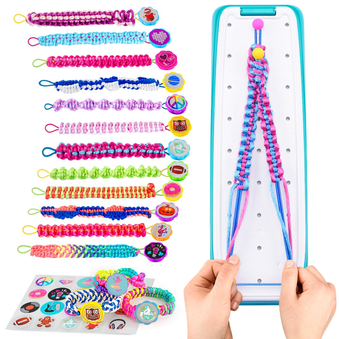 VERTOY Friendship Bracelet Making Kit for Girls - Cool Arts and Crafts Toys for 6 7 8 9 10 11 12 Years Old, Bracelet String and 