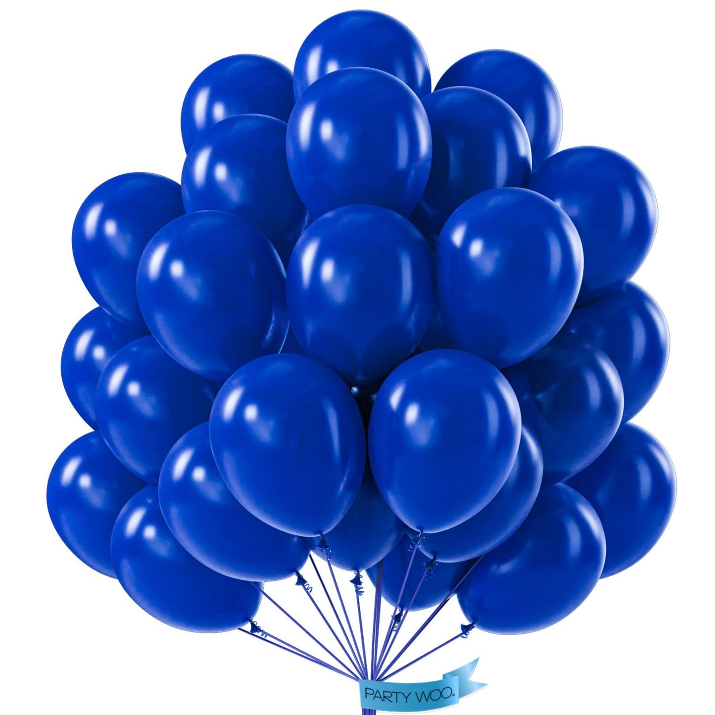 PartyWoo 12 Inch Blue Rubber Balloons - 50 pcs, Dark Blue for Birthday, Wedding, Baby Shower Decorations, Model Y59