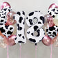 AIQINHU Cow Print Number 1 Balloon - Large 40 Inch Foil Mylar for 1st Birthday Party Decorations, Animal Farm Cowboy Theme