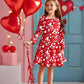 Cosland Valentines Dress For Girls Kids Heart Dresses, Heart, Medium