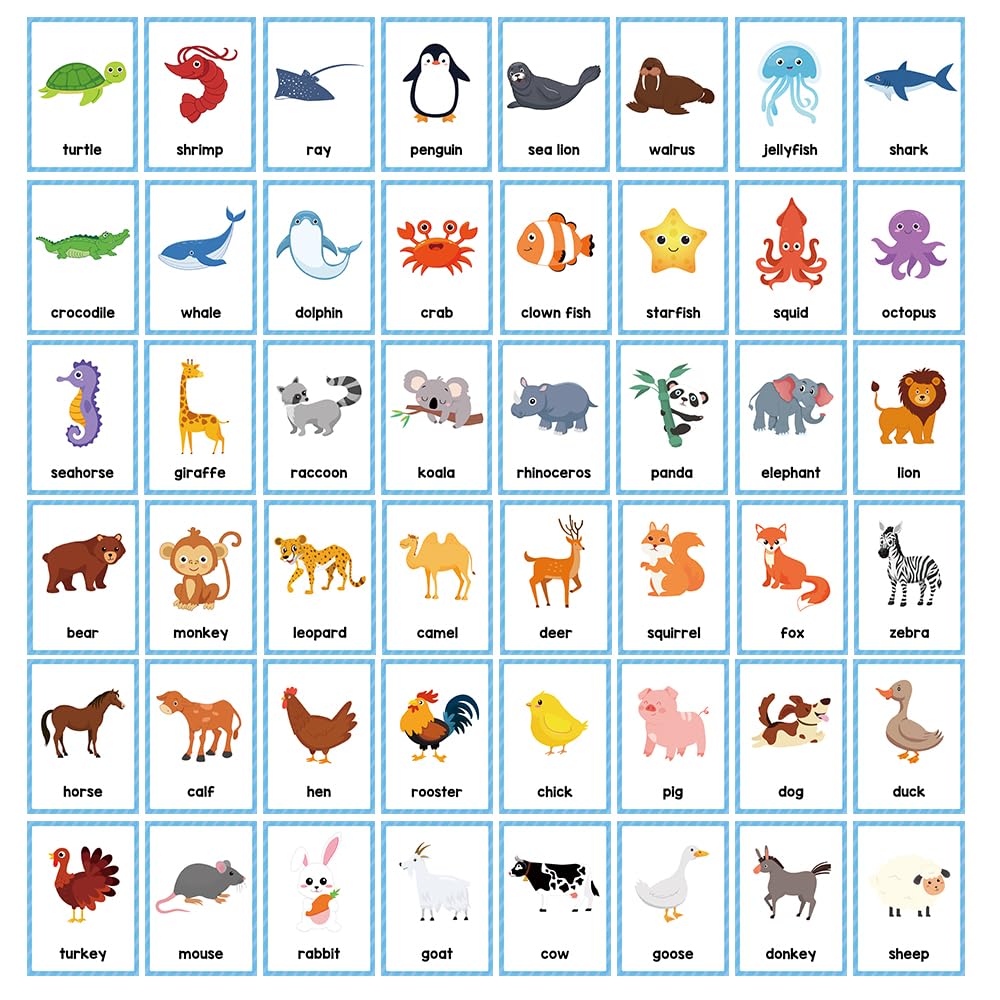 Lachilly Animals Learning Flashcards, High Frequency Words, Beginning Reading, Kindergarten To 1St Grade, Esl Teaching Materials