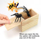 Xmoyaas Wooden Spider Prank Box, Rubber Spider Hidden In A Box Fun Prank Handicraft, Original Spider Trick Box, Christmas, April