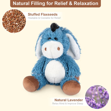 Suzzipals Heatable And Coolable Donkey Stuffed Animals, Microwavable Stuffed Animal Heating Pads For Soothing, Lavender Scent Do