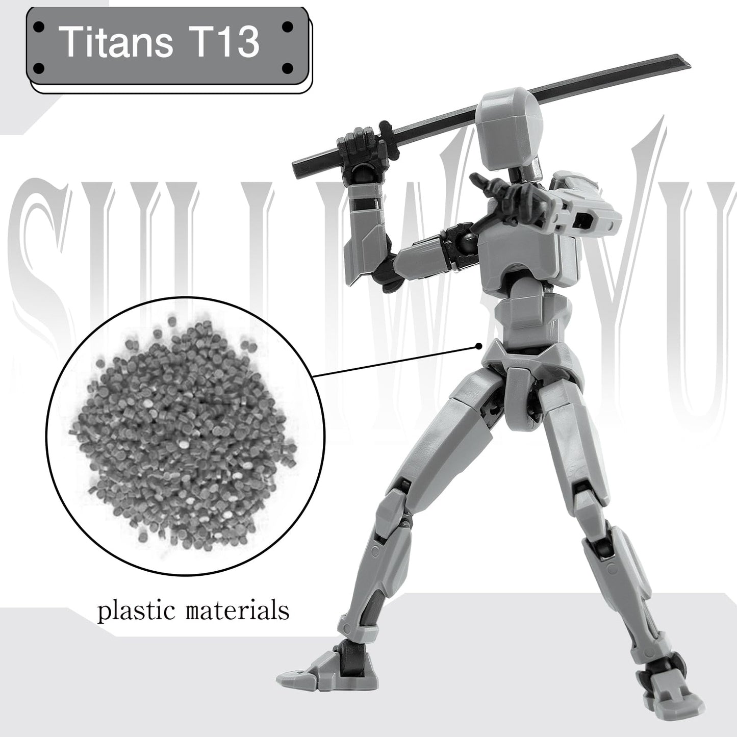 Sulliwayu 4PCS Assembled Titan T-13 Action Figures Set Lucky Dummy Nova 13 Action Figure Robot Anime Stick Figures Fidget Toys f