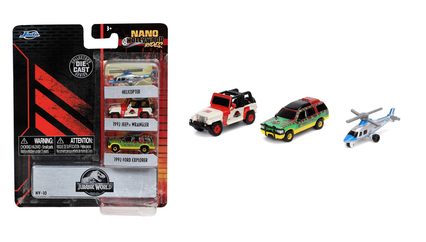 Jada Toys Nano Hollywood Rides Jurassic World 3 PK, Red