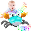 Plnmlls Crawling Crab Baby Toy,Tummy Time Baby Toys Build In Rechargeable Battery With Music And Led Light Will Automatically Avoid Obstacles For Toddler Interactive Development Toy