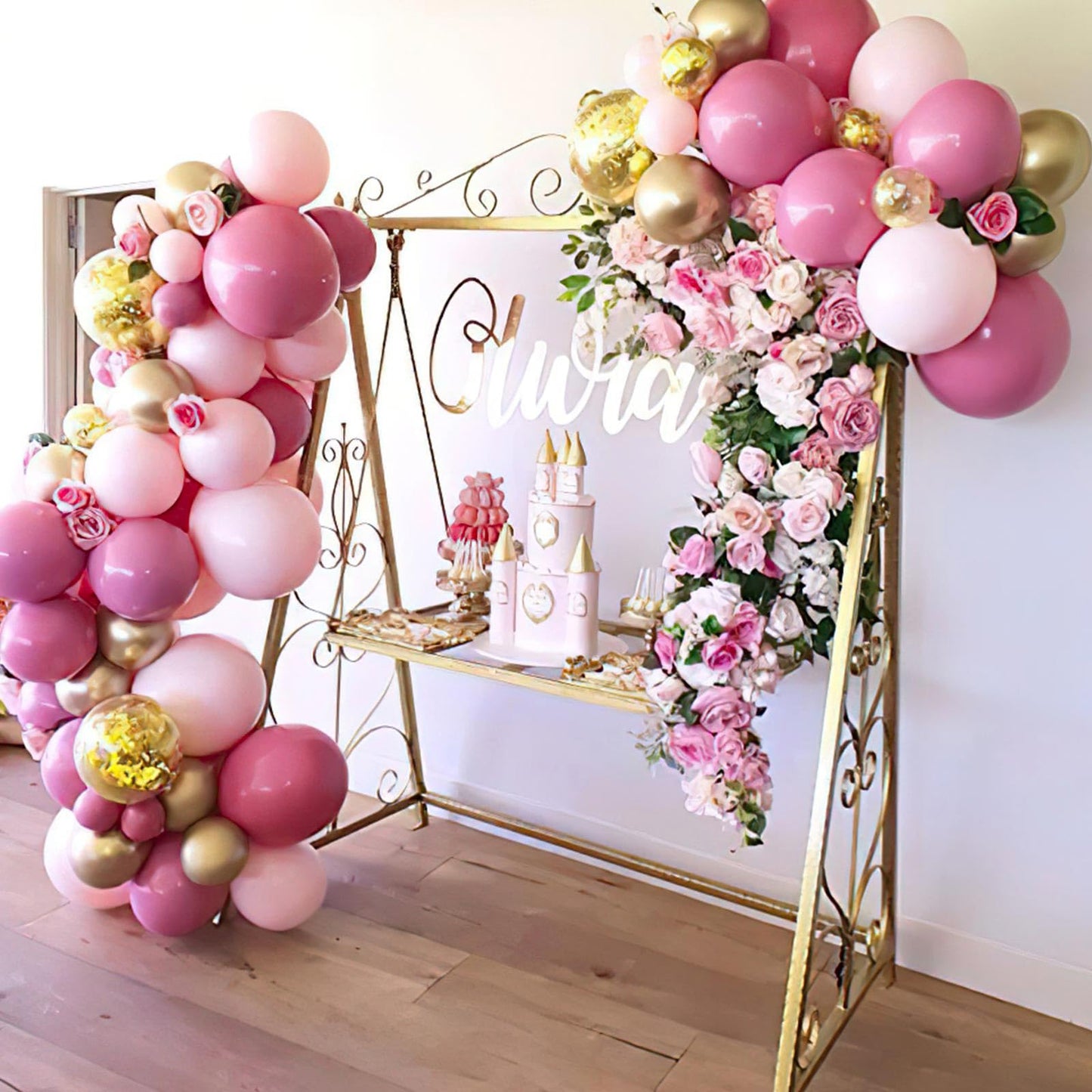 Partywoo Boho Pink And Rose Gold Balloons, 140 Pcs Boho Pink And Metallic Rose Gold Balloons Different Sizes Pack Of 18 Inch 12 Inch 10 Inch 5 Inch For Balloon Garland Or Arch As Party Decorations
