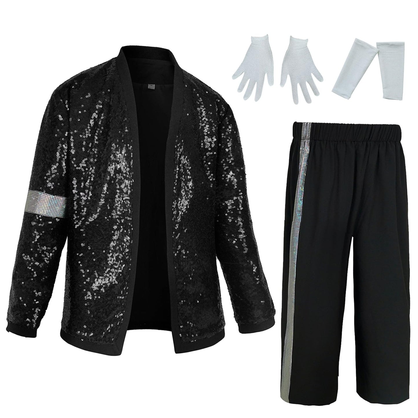 Nekifui Boys 70S Sequin Jacket Disco Outfits Pop King Costume For Kids Dance Star Set(Z3757,2Xl)