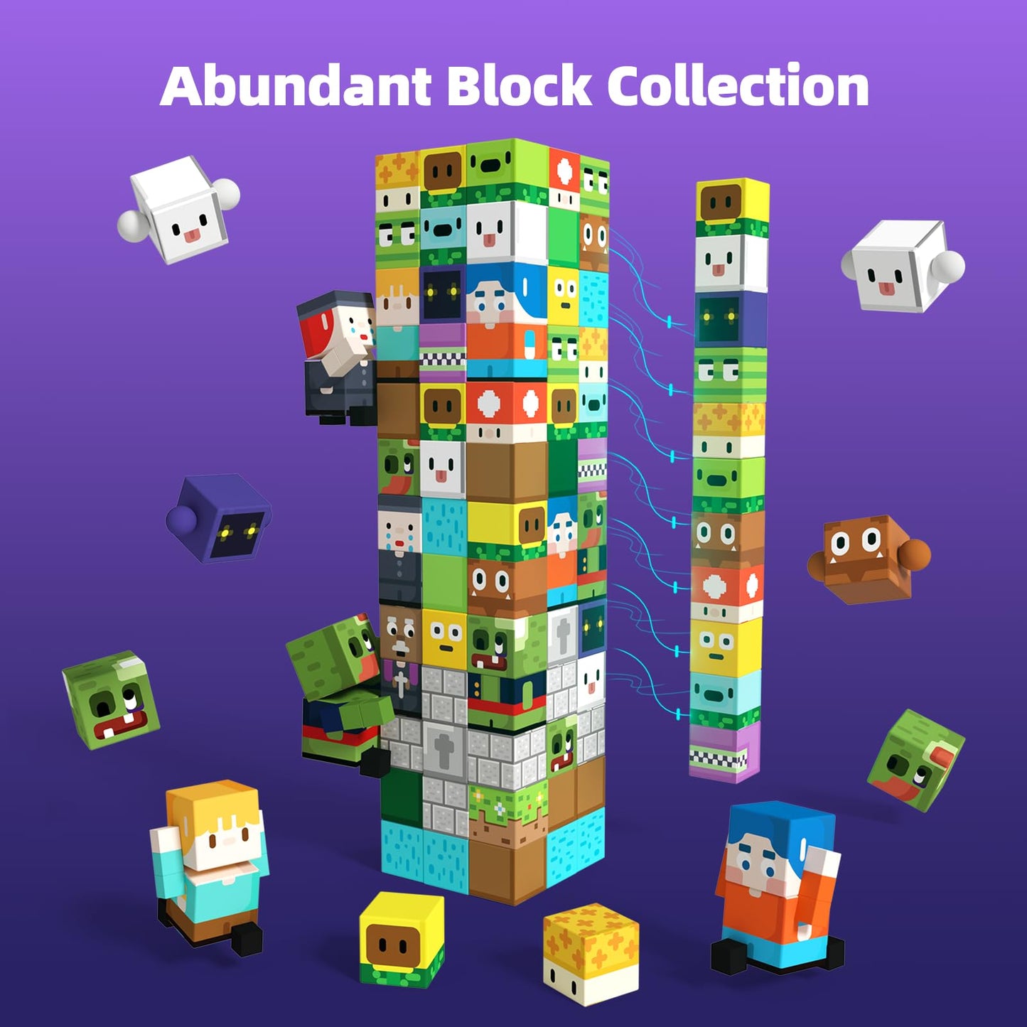 Gobidex Magnetic Blocks Kids Toys For Boys Girls 3+, Build Magwonder World With Zomblock Magnets Cubes, Upgraded Stem Game-Based Building Sensory Gift For Birthday