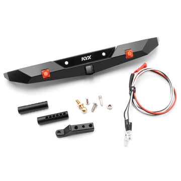 KYX Racing Alloy Rear Bumper w/LED Lights Upgrades Parts Accessories for 1/10 RC Crawler Car Axial SCX10 III AXI03007 SCX10.3