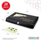ERLLE - enhanced Double 6 Dominoes Set  Classic Domino Game with Vinyl Case  Tiles for mature-themeds & Kids  Mexican Train & Family Game Night
