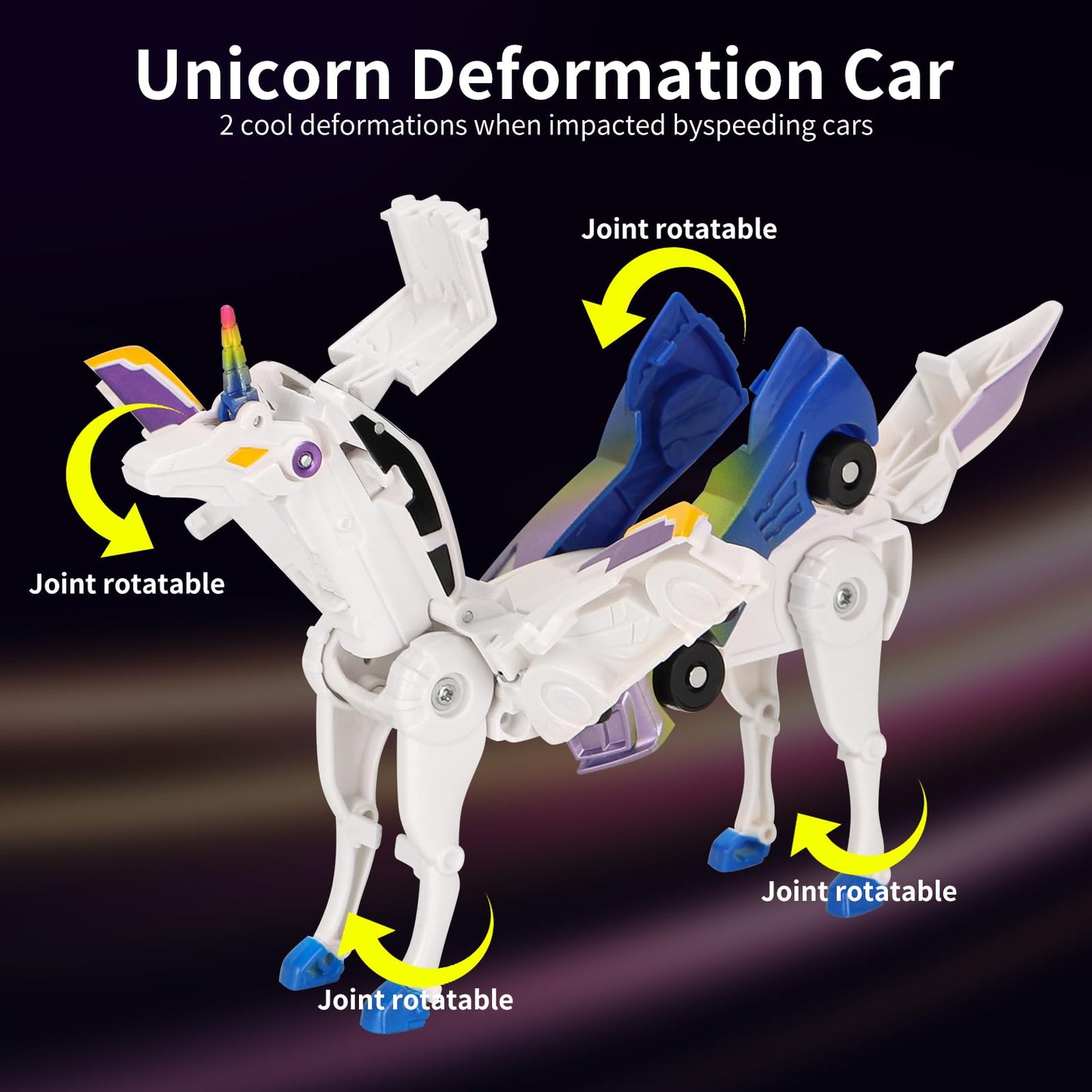 Car Toy Transformable Unicorn, Sports Car Collision Magic Unicorn, Children'S Transformable Car Robot Suitable For Boys And Girl