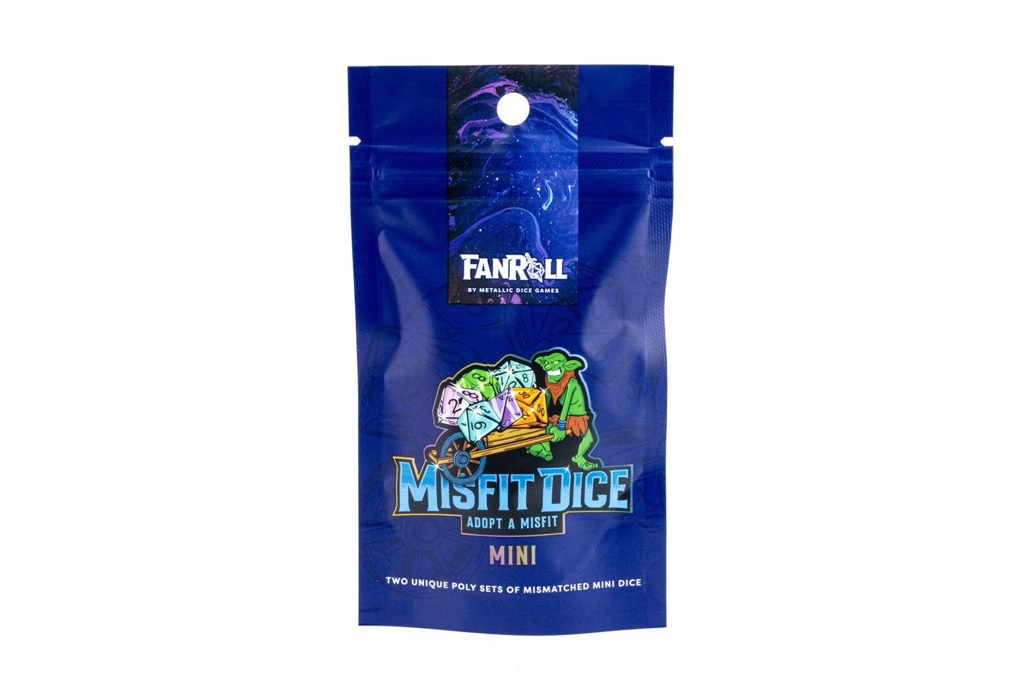 FanRoll by Metallic Dice Games Mystery Misfit Mini Polyhedral Dice (2 Set Pack, 28 Dice)