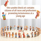 Blosssound 30 Pcs Wooden Community Helpers Toys Multicultural Career Wooden People Figures Small Diversity Professionals Wood Bl