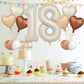 Biapian 40 Inch Cream Number 18 Balloons, 8Pcs Large Foil Number 1 & 8 Balloons With 18'' Cream White Heart Balloon Helium For 1