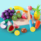 iPlay, iLearn Wooden Play Food Toy Set - Magnetic Fruit & Vegetables, Large Red, Montessori Educational Gift for Ages 3-7