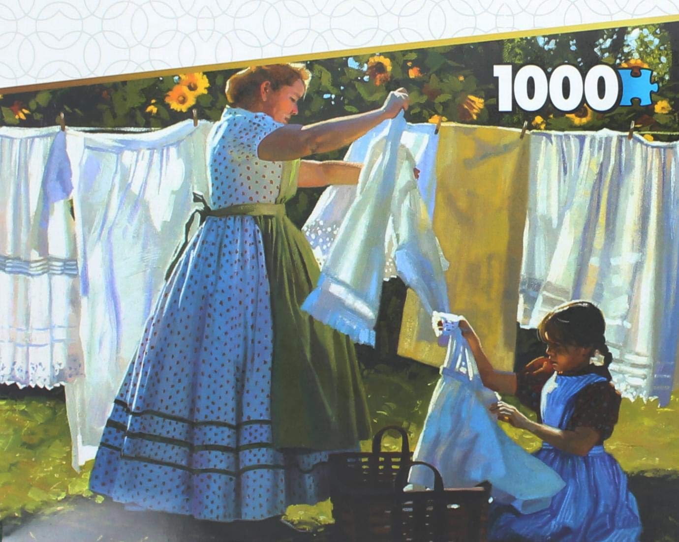 Set Of 2 Keepsakes 1000 Piece Jigsaw Puzzles | Wash Day/Snapping Beans