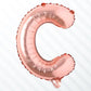 Flyloons Rose Gold C Alphabets Letter Foil Balloons Perfect for Birthday Decoration Items, Anniversary, Bachelorette, Wedding, F