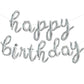 Toniful Silver Happy Birthday Balloons Banner,Cursive Happy Birthday Balloons Silver Birthday Decorations Silver Mylar Foil Birt