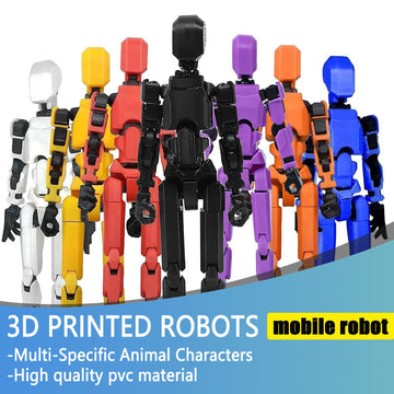 DANONI Titan13 Action Figure Lucky Robot 13 Action Figures  Creative 3D Printed Figure  Dummy Robot 13 Action Figure  Multi Jointed Action Figures Desktop Decorations for Kids mature-themed(9pcs)