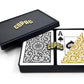 Copag 1546 Design 100% Plastic Playing Cards, Bridge Size (Narrow) Black/Gold (Jumbo Index, 6 Sets)