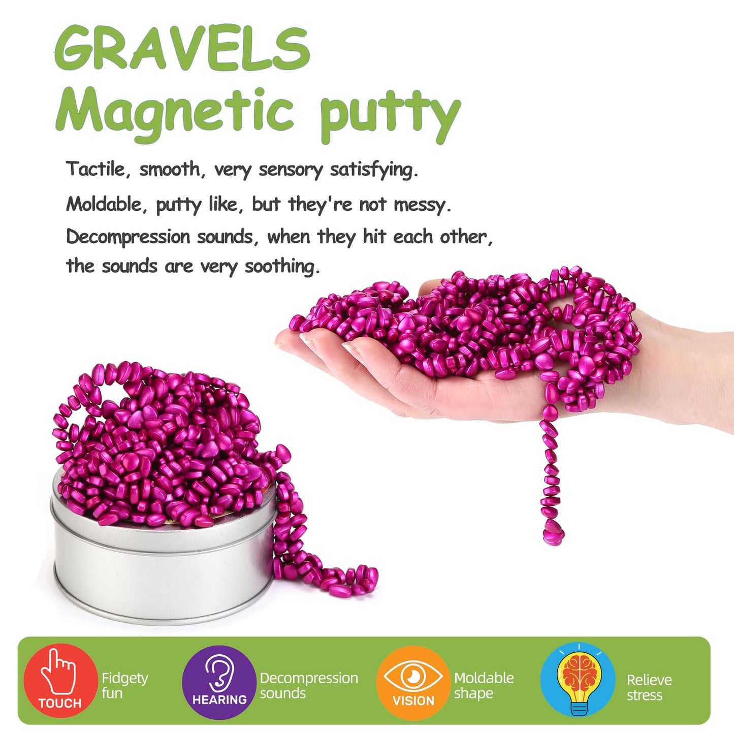 550Pcs Rose-Red Magnet Balls Desk Toys For Adults, Ferrite Crags Magnetic Putty Desk Fidget Toys For Office