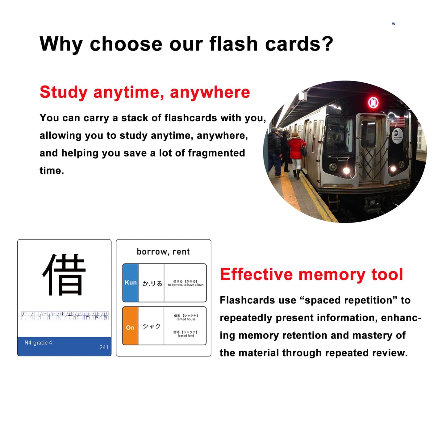 242 Basic Japanese Kanji Flash Cards (Jlpt N4 & N5)
