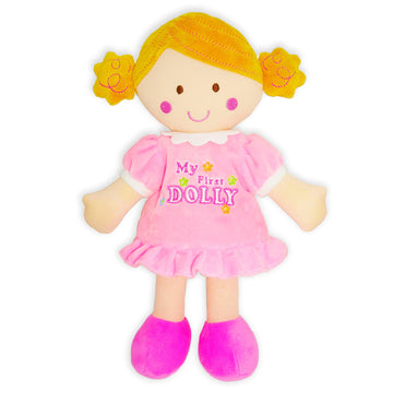 June Garden 12'' My First Doll Kaitlyn - Soft Plush Baby Doll - Pink Outfit